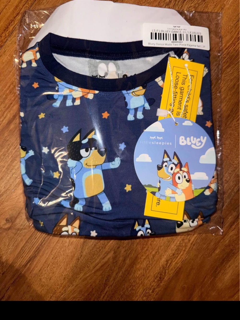 Little Sleepies Bluey Navy Blue and Light Blue Kids Pajama Set